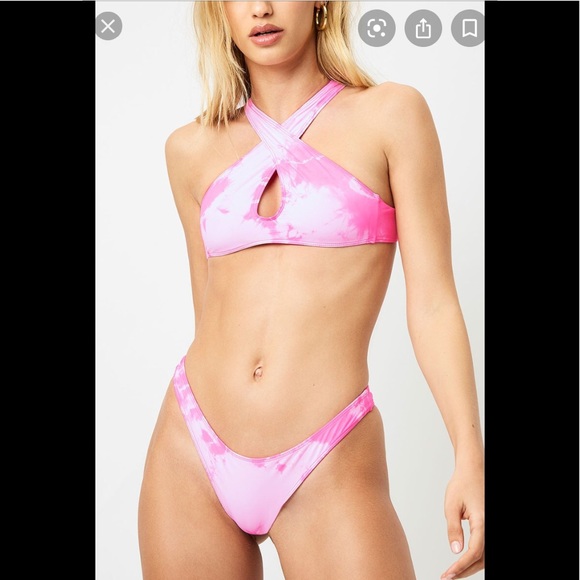 Frankie’s Bikinis X Sophia Richie Pink Sunny Tie dye bikini top XS - Picture 4 of 12